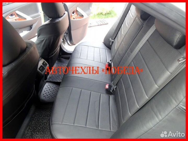 Чехлы Toyota Camry v40 из экокожи чёрные Классика