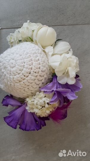 Шапка клумба для фотосессии 0-18 мес