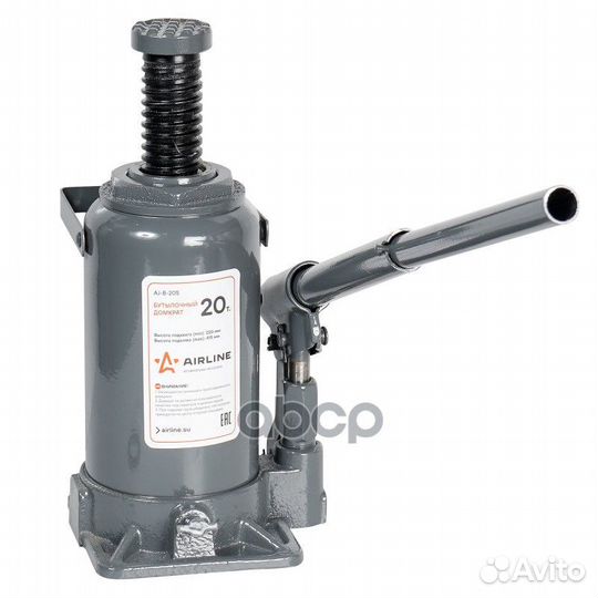 Домкрат бутылочный 20т, min 235мм, max 440мм A