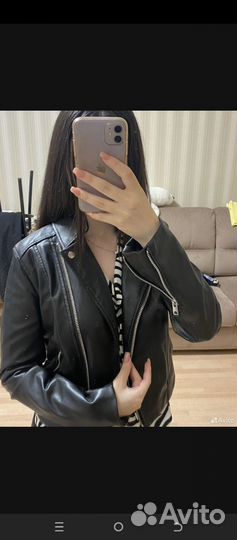 Кожаная куртка косуха 42