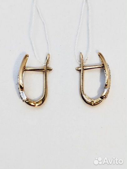 Золотые серьги с камнем