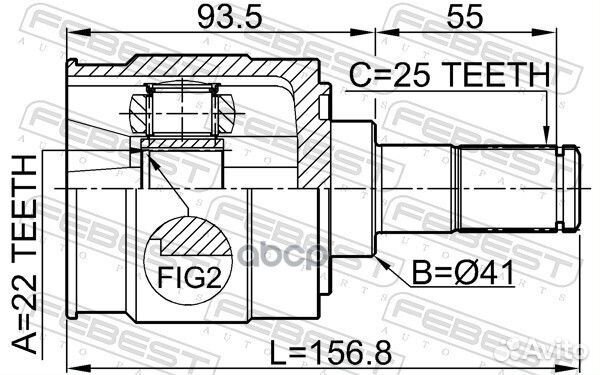 Шрус внутренний перед лев 1211riomt Febest