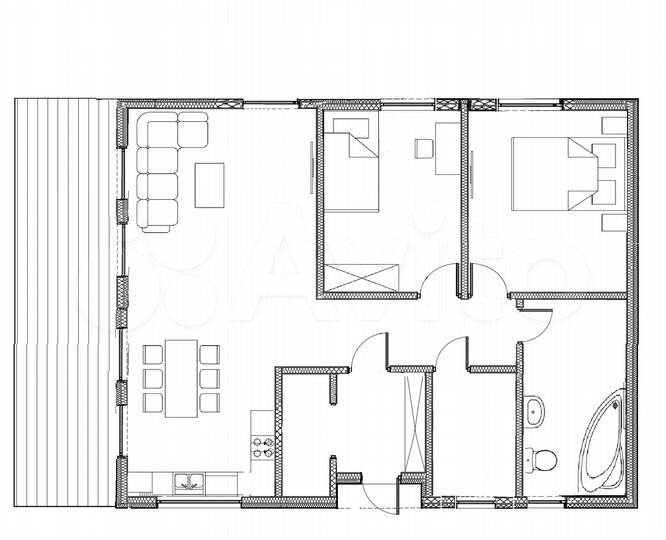 Коттедж 93 м² на участке 9,8 сот.
