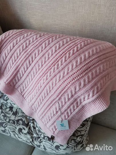 Вязаный плед ручная работа