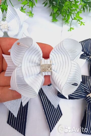 Банты для волос белые