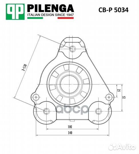 Опора аморт.пер.прав.peugeot boxer II CB-P 5034