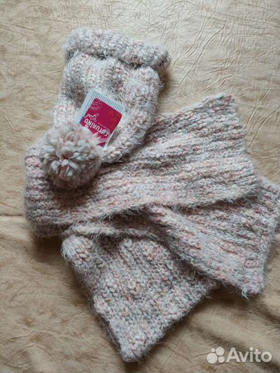 Комплект шапка и шарф для девочки