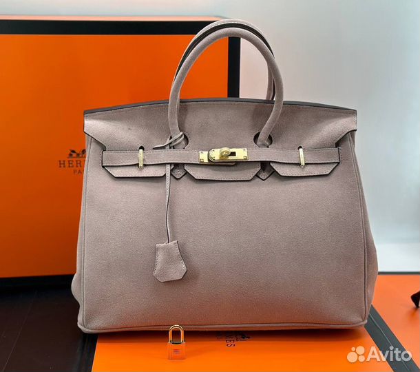 Hermes замшевая сумка