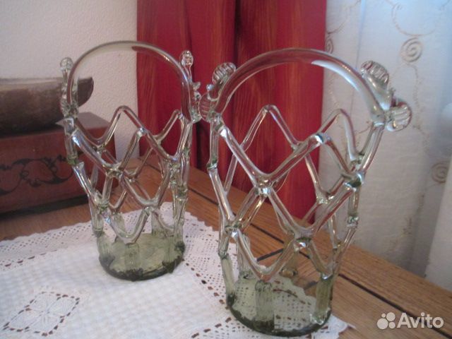 Ваза Чехия цветное стекло