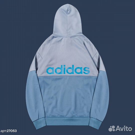 Худи sport adidas спортивный сине голубой 48(M)