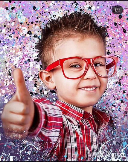 Цифровой портрет на холсте