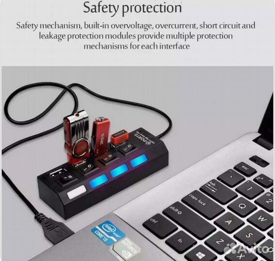 Usb hub разветвитель на 7 портов 2.0