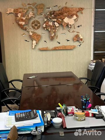 Деревянная карта мира с подсветкой