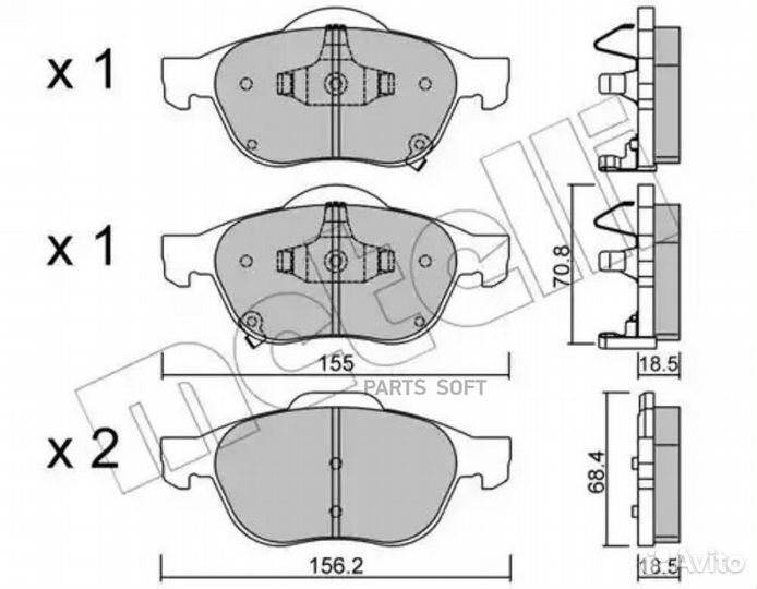 Metelli 22-0448-0 Колодки тормозные