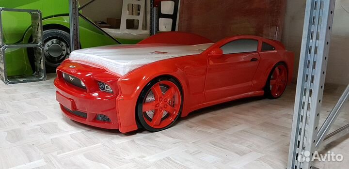 Кровать машина Мустанг 3д