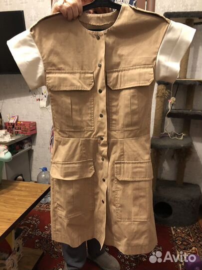 Платье халат лен