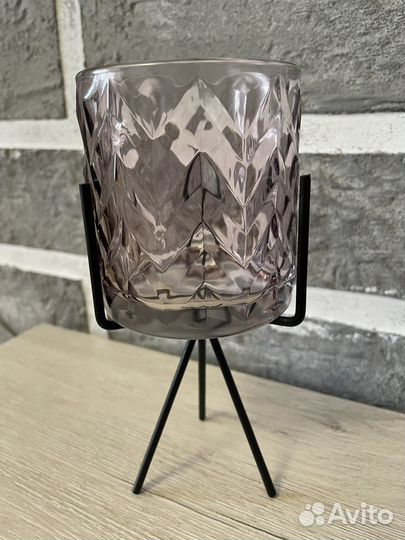 Подсвечники стеклянные на подставке