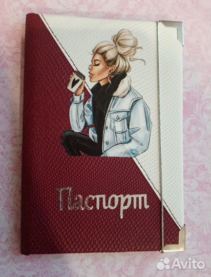 Обложка на паспорт ручной работы 2