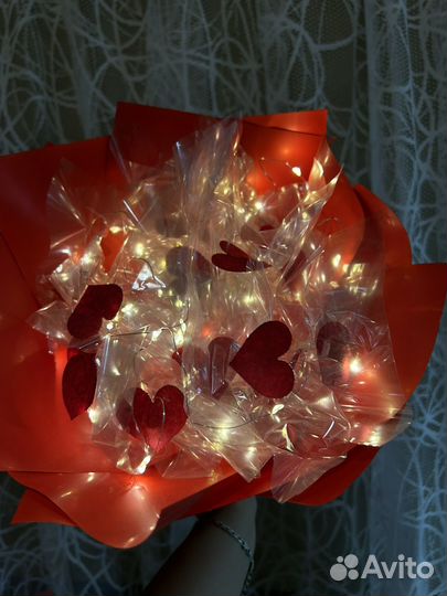 Букет из фетровых сердец