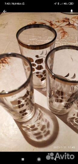 Стаканы СССР для сока, 3 шт