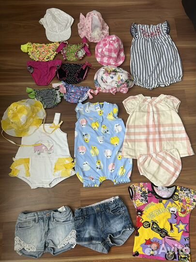 Летние пляжные вещи на девочку 74 80