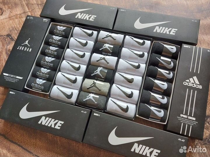 Носки Nike Adidas Jordan белые