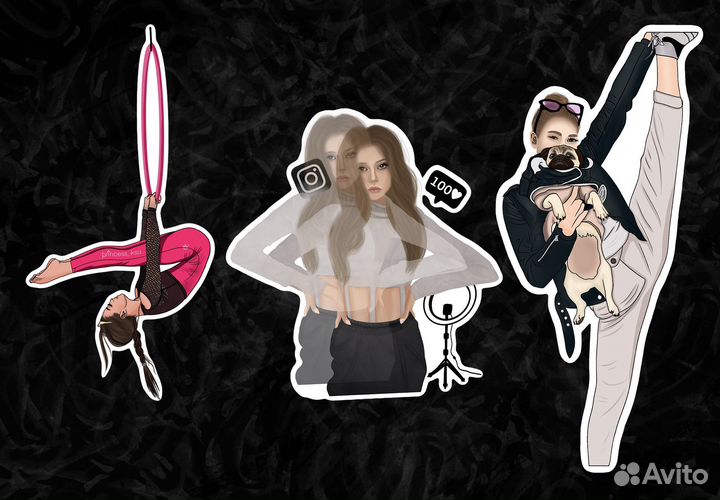 Векторные/растровые стикеры для соц.сетей/печати