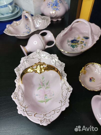 Посуда розовый фарфор