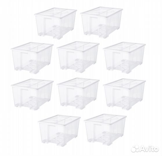 Контейнеры с крышкой икеа самла (новые), 130л 10шт