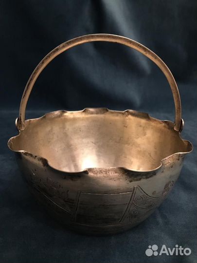 Антикварная Конфетница (сахарница). Серебро 84