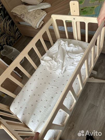 Кроватка колыбель детская + матрац