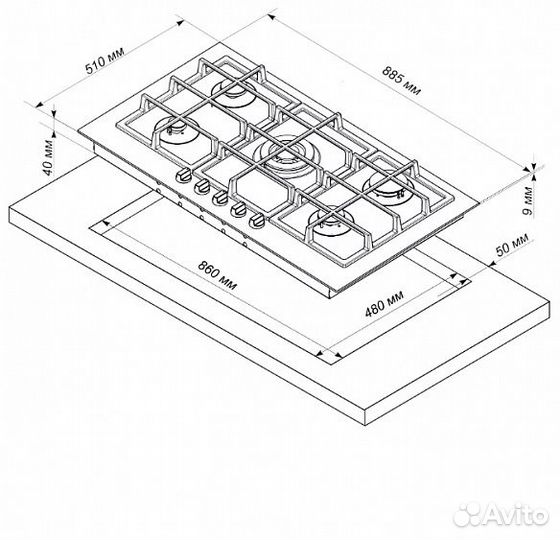 Варочная поверхность electronicsdeluxe GG51130245F