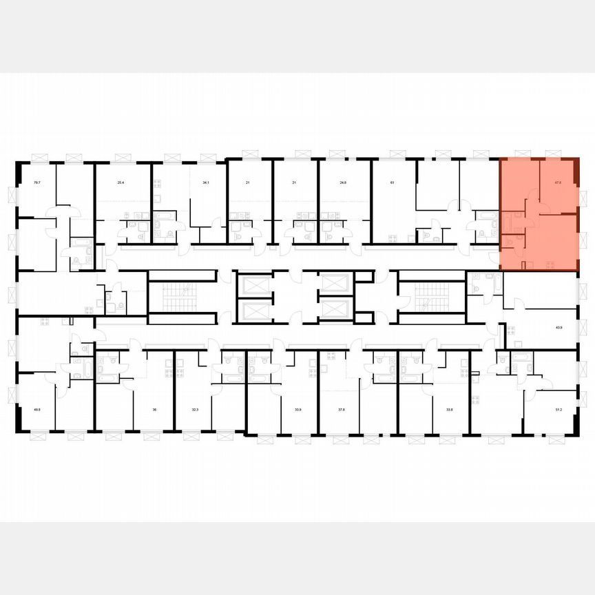 2-к. квартира, 47,8 м², 18/24 эт.