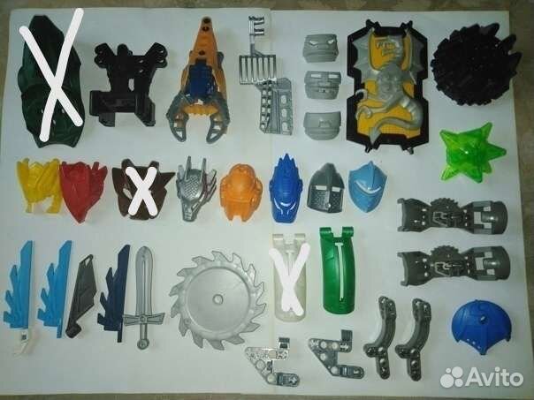 Детали Лего Биониклов, оружие, защита и др