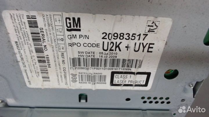 Магнитола GMC Terrain, 2010