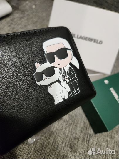 Кошелёк Karl Lagerfeld 11на10 Карл и Кот, черный