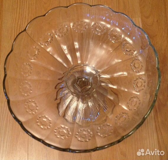 Блюдо конфетница зос стекло СССР ваза на ножке