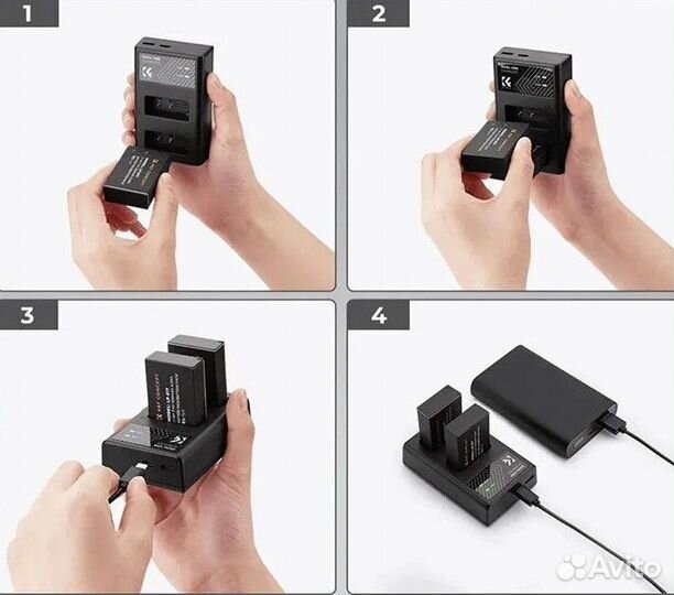 K&F Concept LP-E17 - 2 шт. + двойное з/у