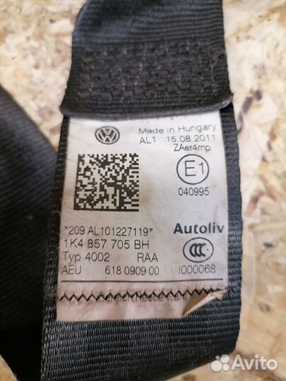 Ремень безопасности левый Volkswagen Golf 6