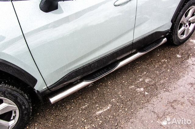 Защита порогов d76 с проступями toyota RAV-4 2019+