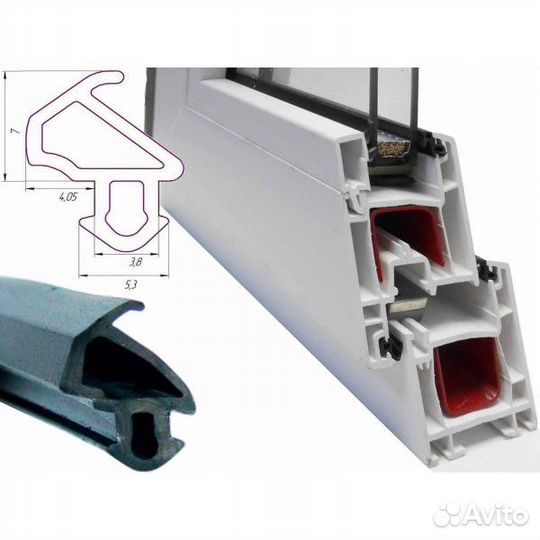Уплотнитель оконный для створки и балконной двери