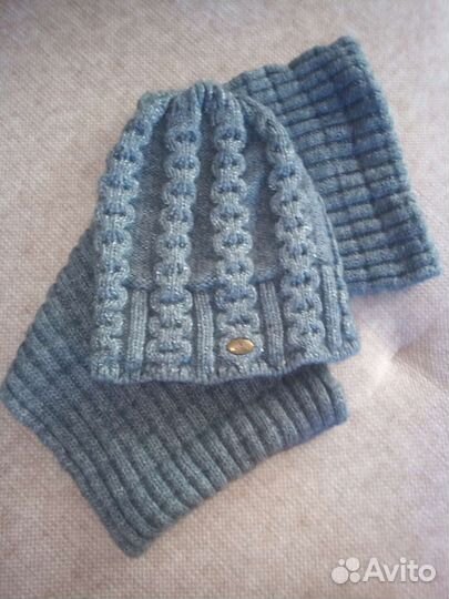 Комплект шапка и снуд женский