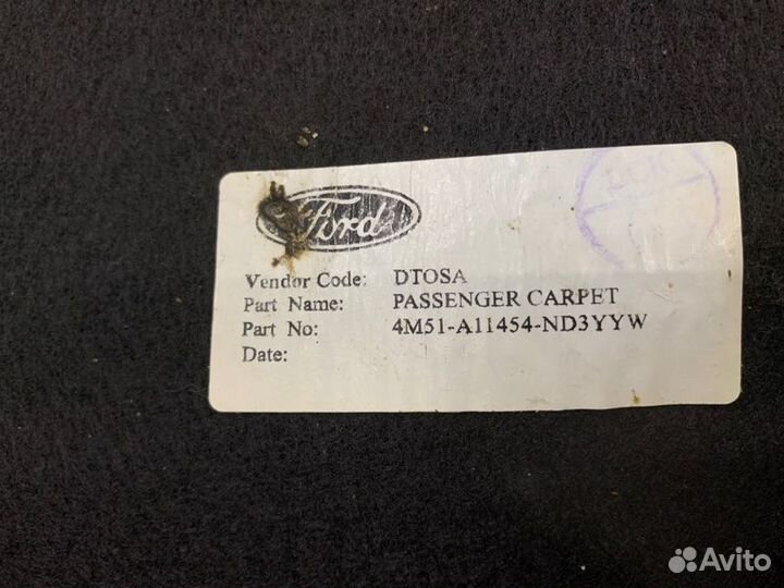 Ковролин салона Ford Focus хэтчбэк 1.6 hwdb (100