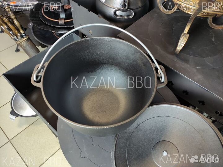 Казан с чугунной крышкой 8 литров