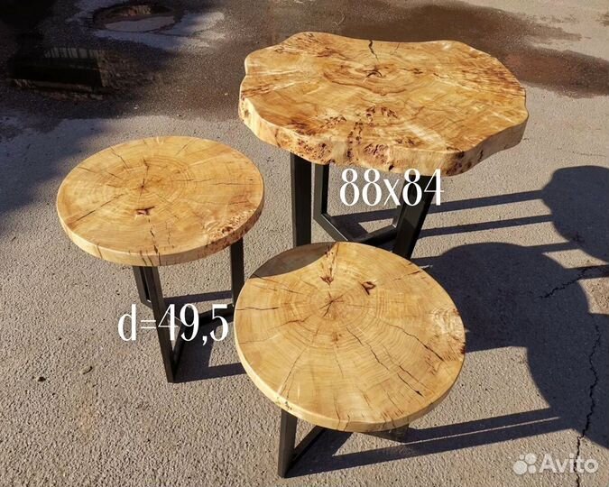 В наличии столик из спила тополя