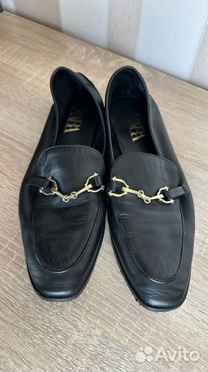 Лоферы женские Zara натуральная кожа 39 размер