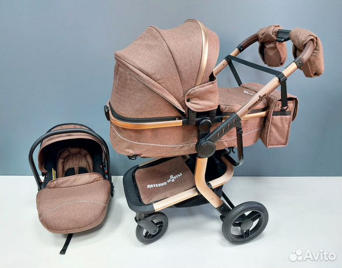 Детская коляска 3в1 трансформер с автолюлькой