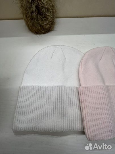 Шапка розовая шапка белая