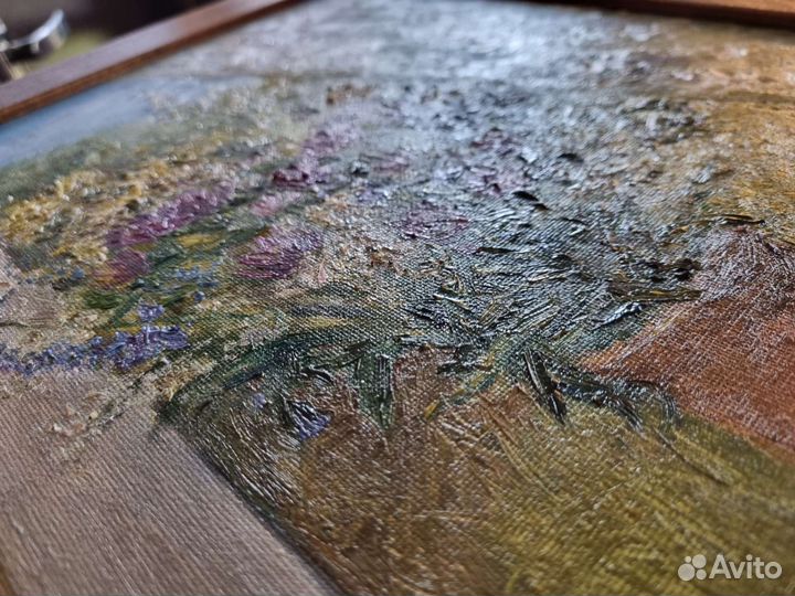 Картина маслом полевые цветы