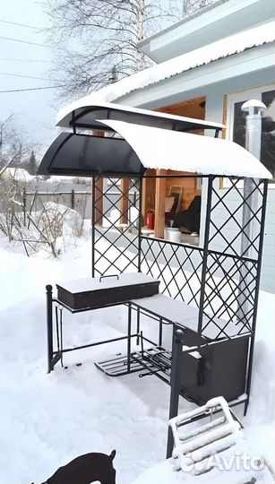 Мангал с печью и казаном